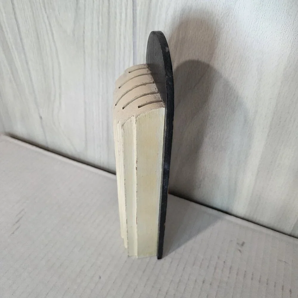 Vintage Folk Art Hand Painted Wood Hanging Knife Holder Wall Block